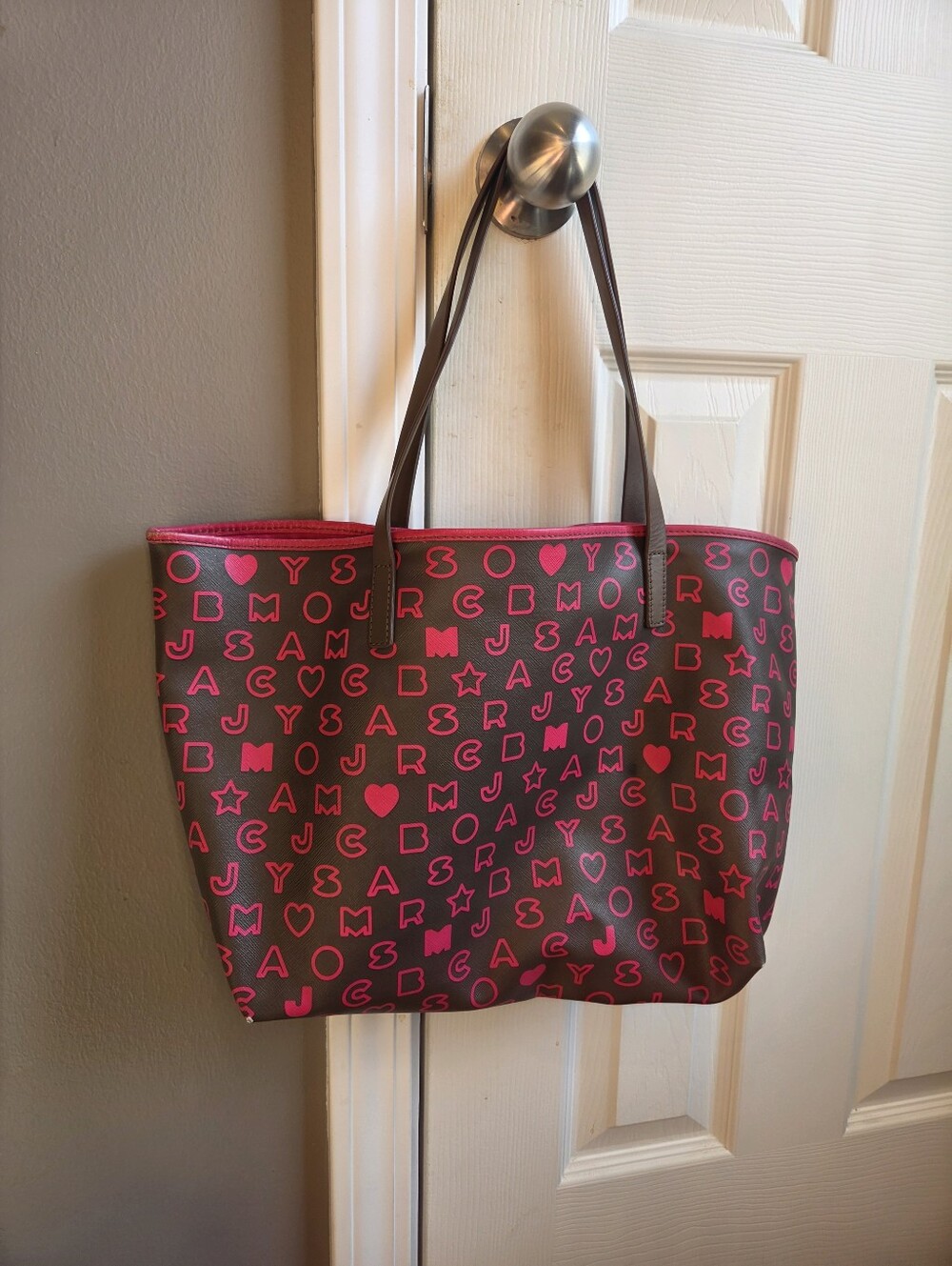 Brown And Pink Marc Jocabs Tote Bag